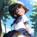 きゃぁ！　強い風……いえ、先輩以外の人に見られるのは恥ずかしいんですよ。見ていいのは……先輩だけ……ですよ。 8枚目