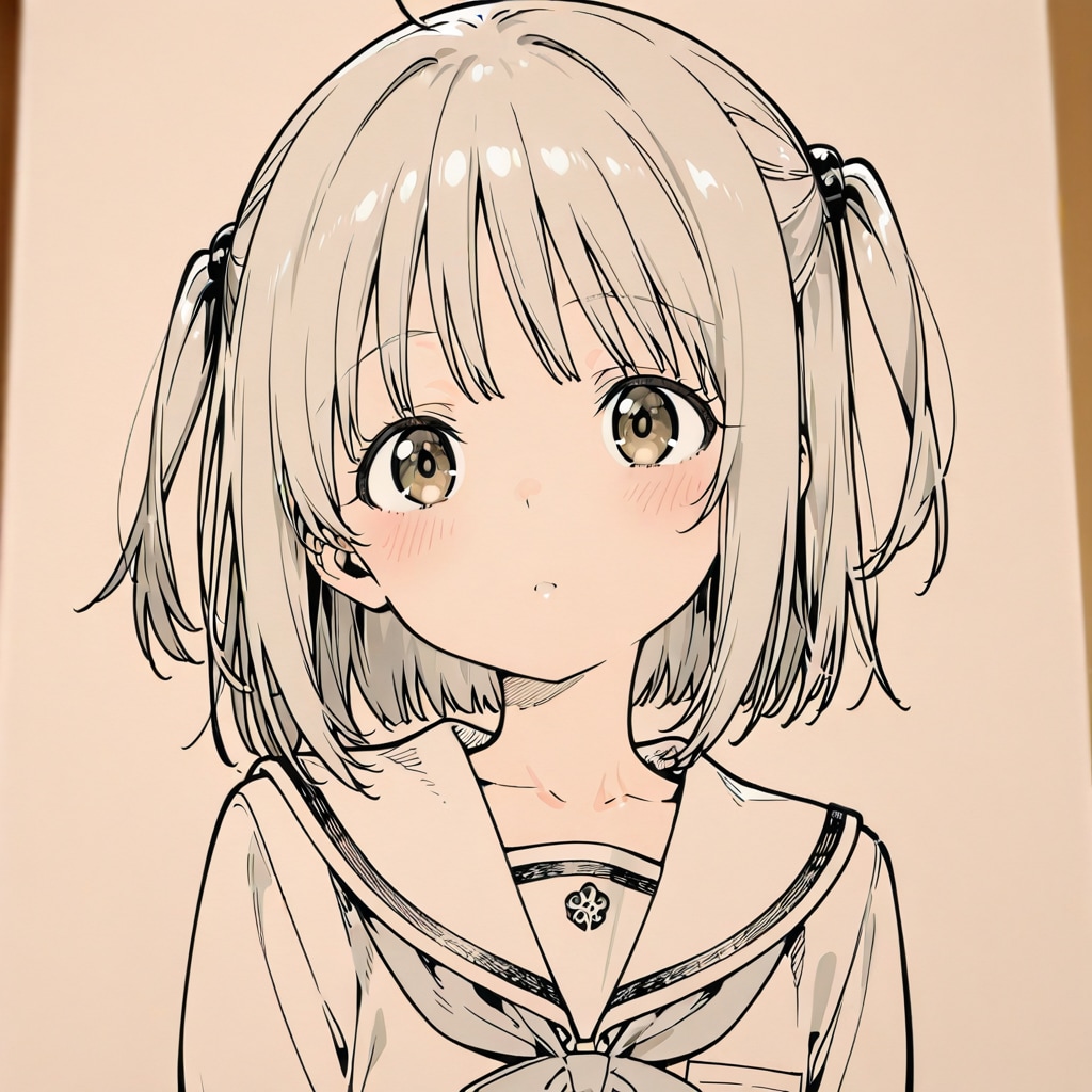 下書きの女の子