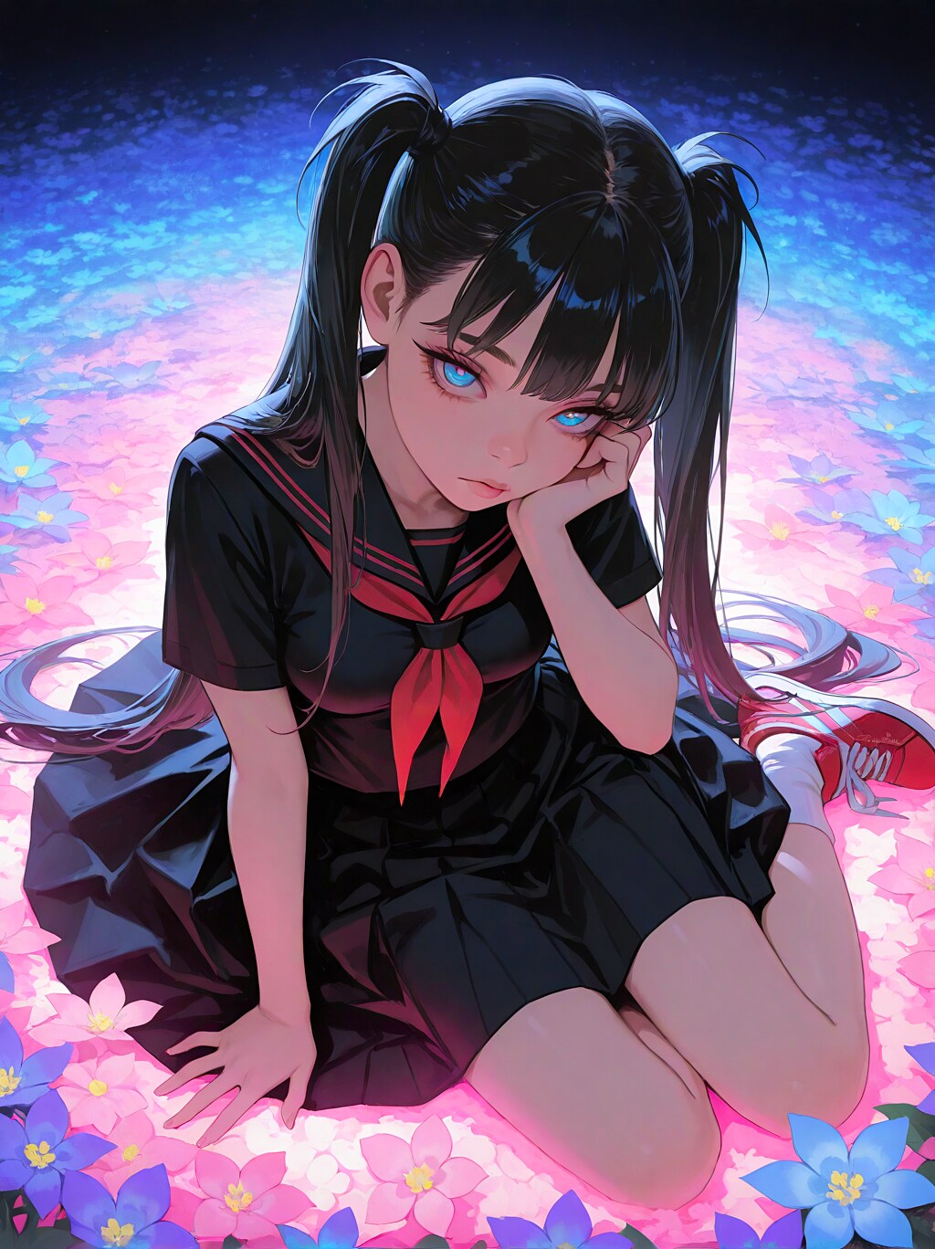 ロングスカートとスニーカーと靴下