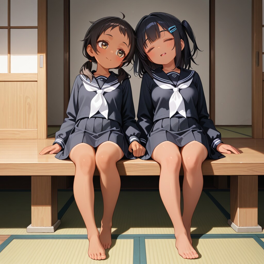 二人で昼寝