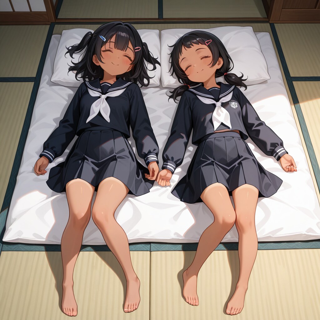 二人で昼寝