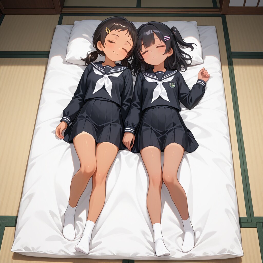 二人で昼寝
