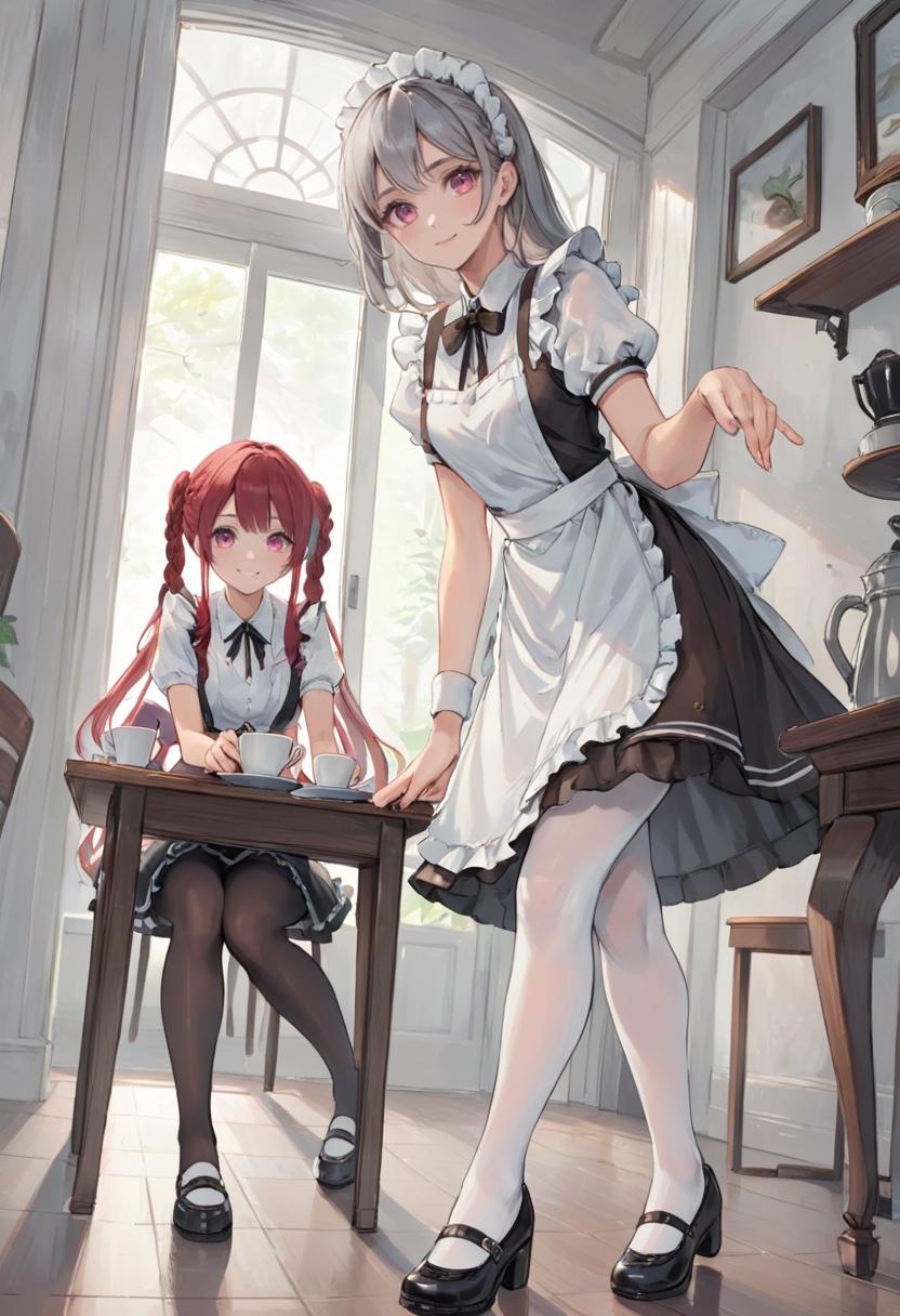 cafe maid S2_3 休憩中のシーン | の人気AIイラスト・グラビア