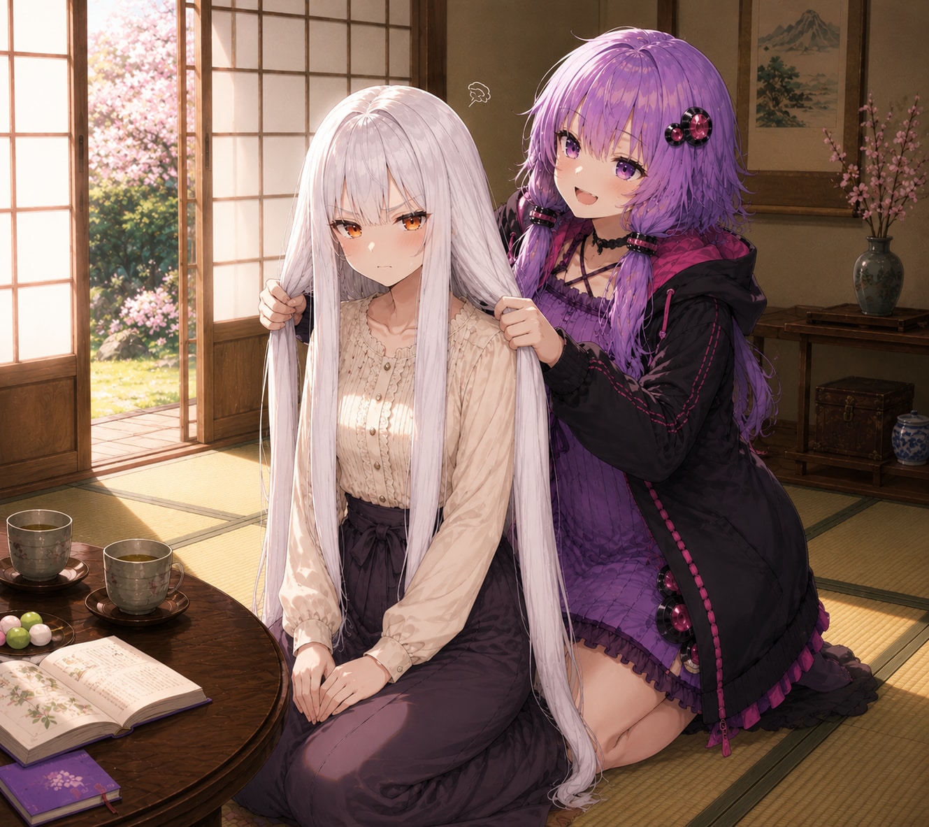 手で髪を束ねられるカスミ with 結月ゆかり | の人気AIイラスト・グラビア