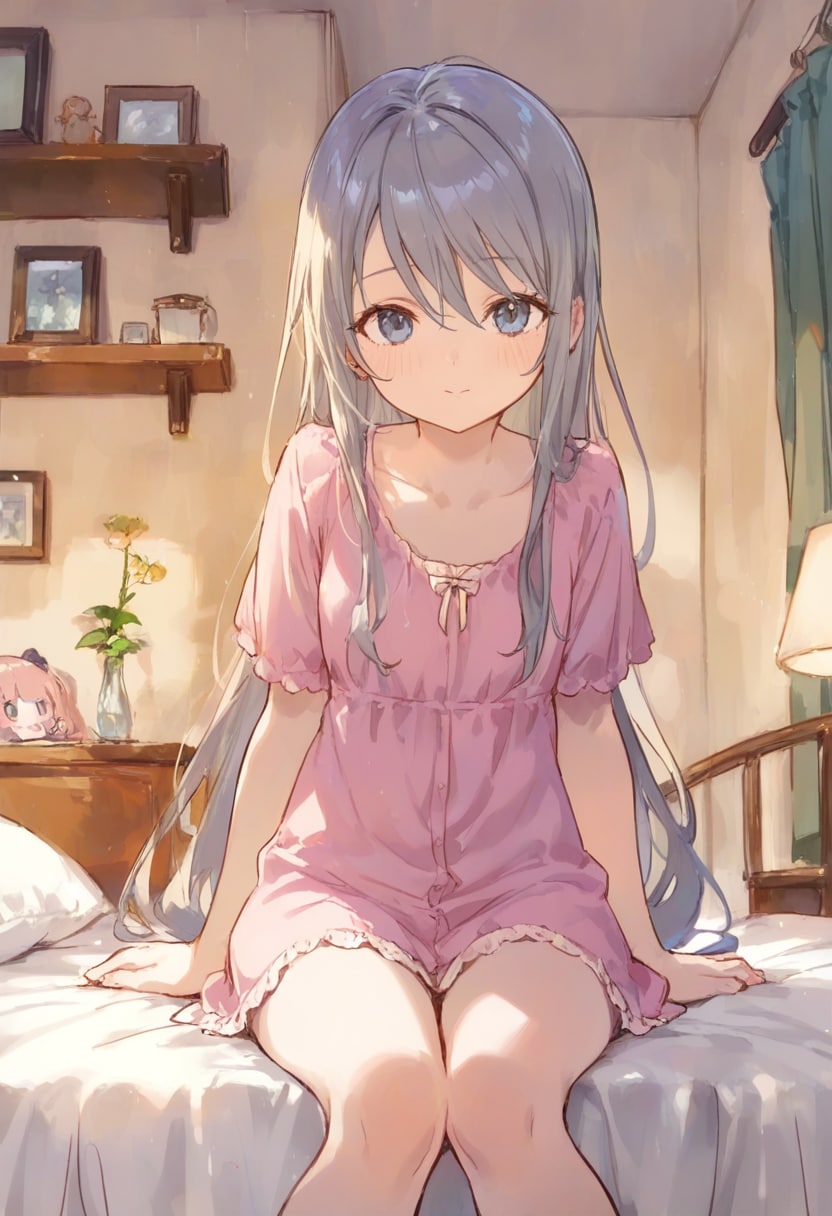 少女の部屋(水彩タッチ)(137) | の人気AIイラスト・グラビア