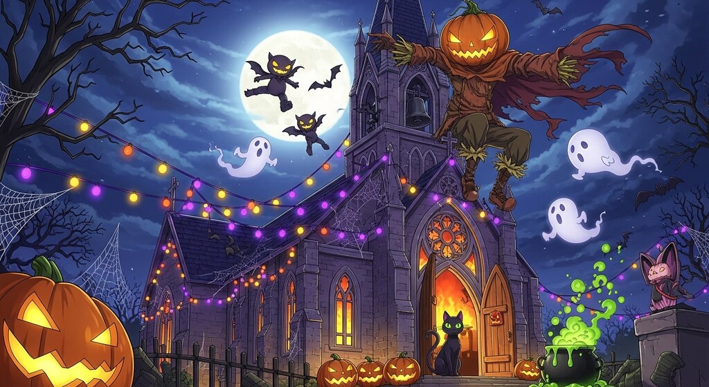ハロウィンに乗っ取られた教会