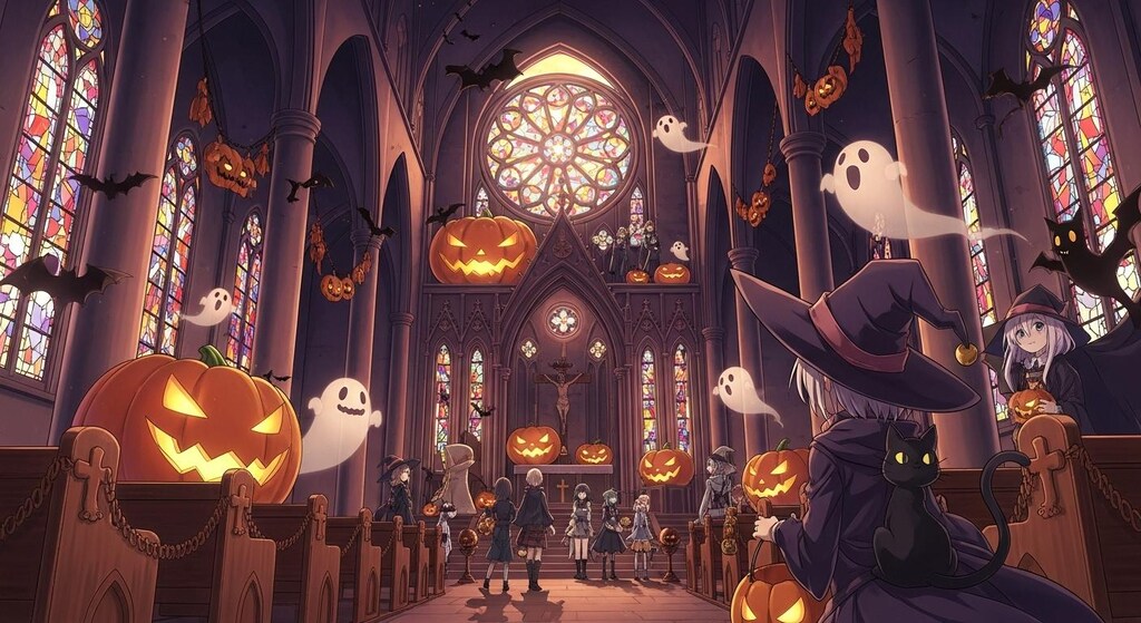 ハロウィンに乗っ取られた教会