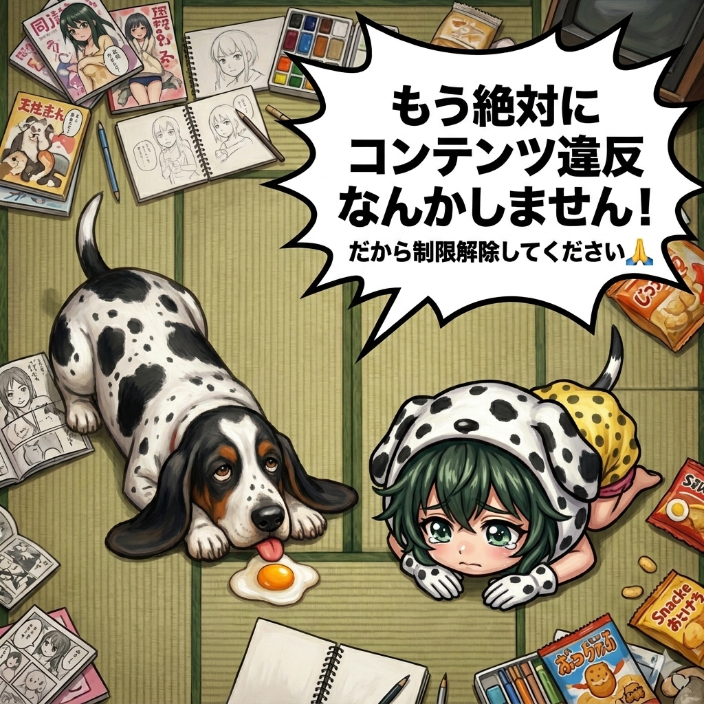 もう絶対にコンテンツ違反なんかしません！