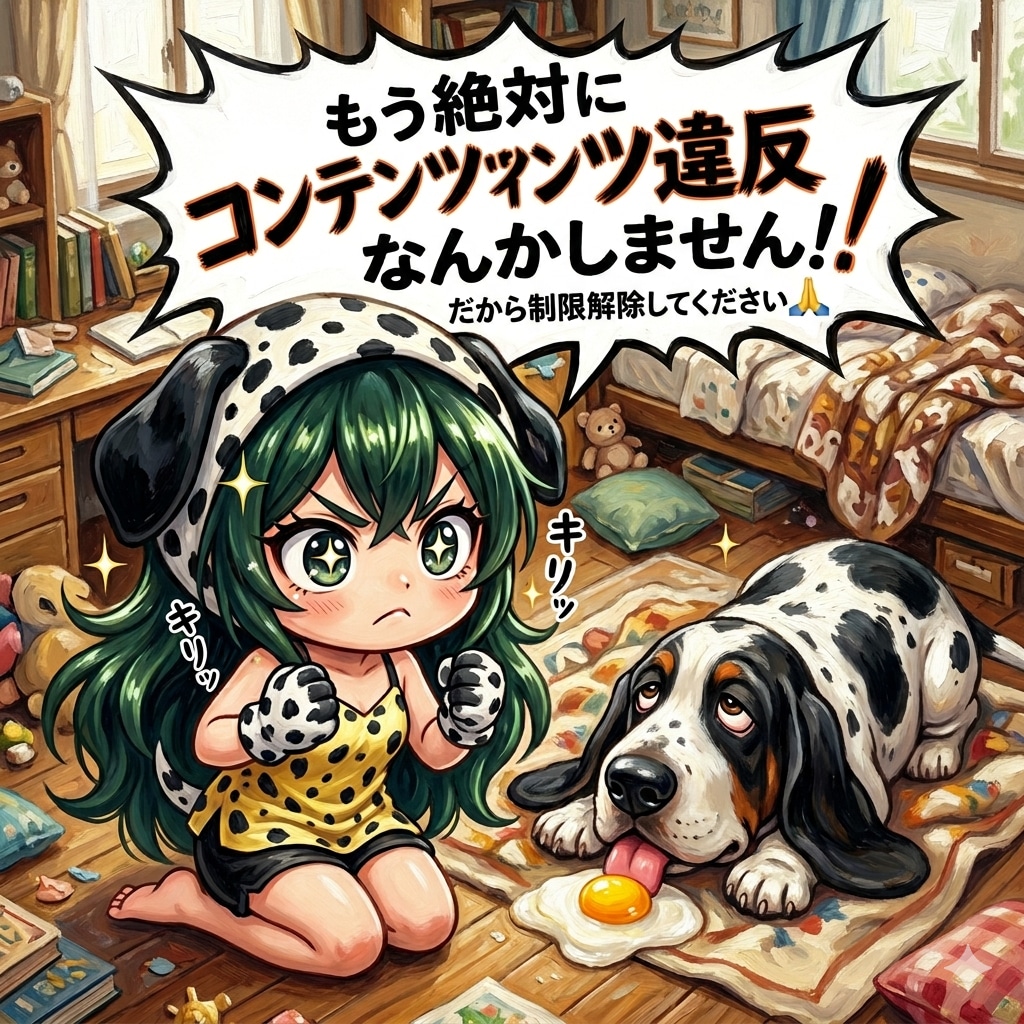 もう絶対にコンテンツ違反なんかしません！
