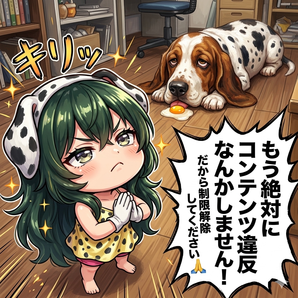 もう絶対にコンテンツ違反なんかしません！