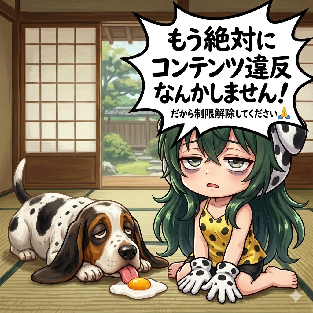 もう絶対にコンテンツ違反なんかしません！