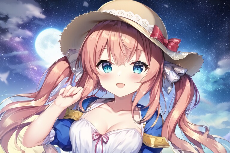 月に照らされてる美少女♪