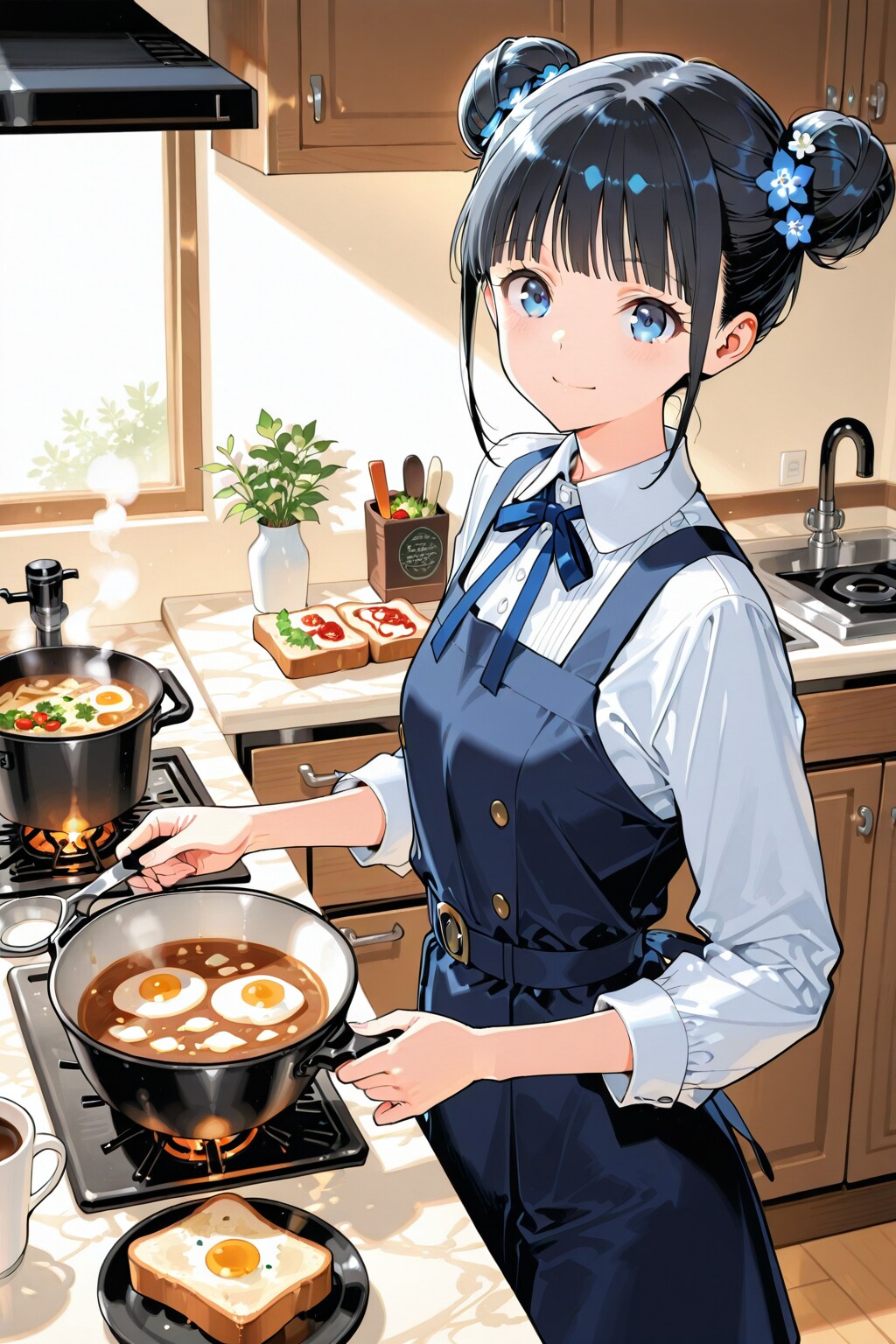 おだんごちゃん🍡✨と朝ごはん🍚✨　2/23 | の人気AIイラスト・グラビア