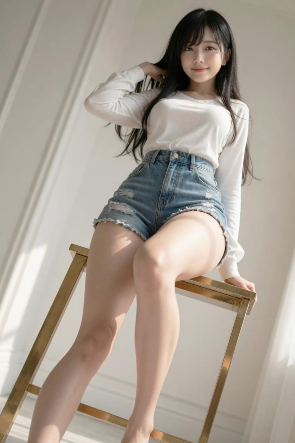 美脚のカジュアルお姉さん♡　スラっと縦長ver.
