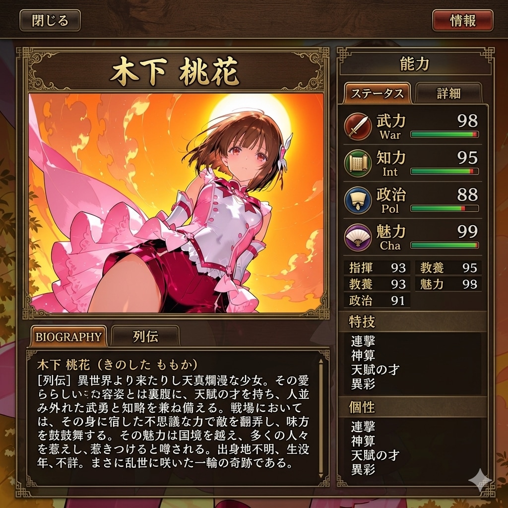 ステータス画面っ！