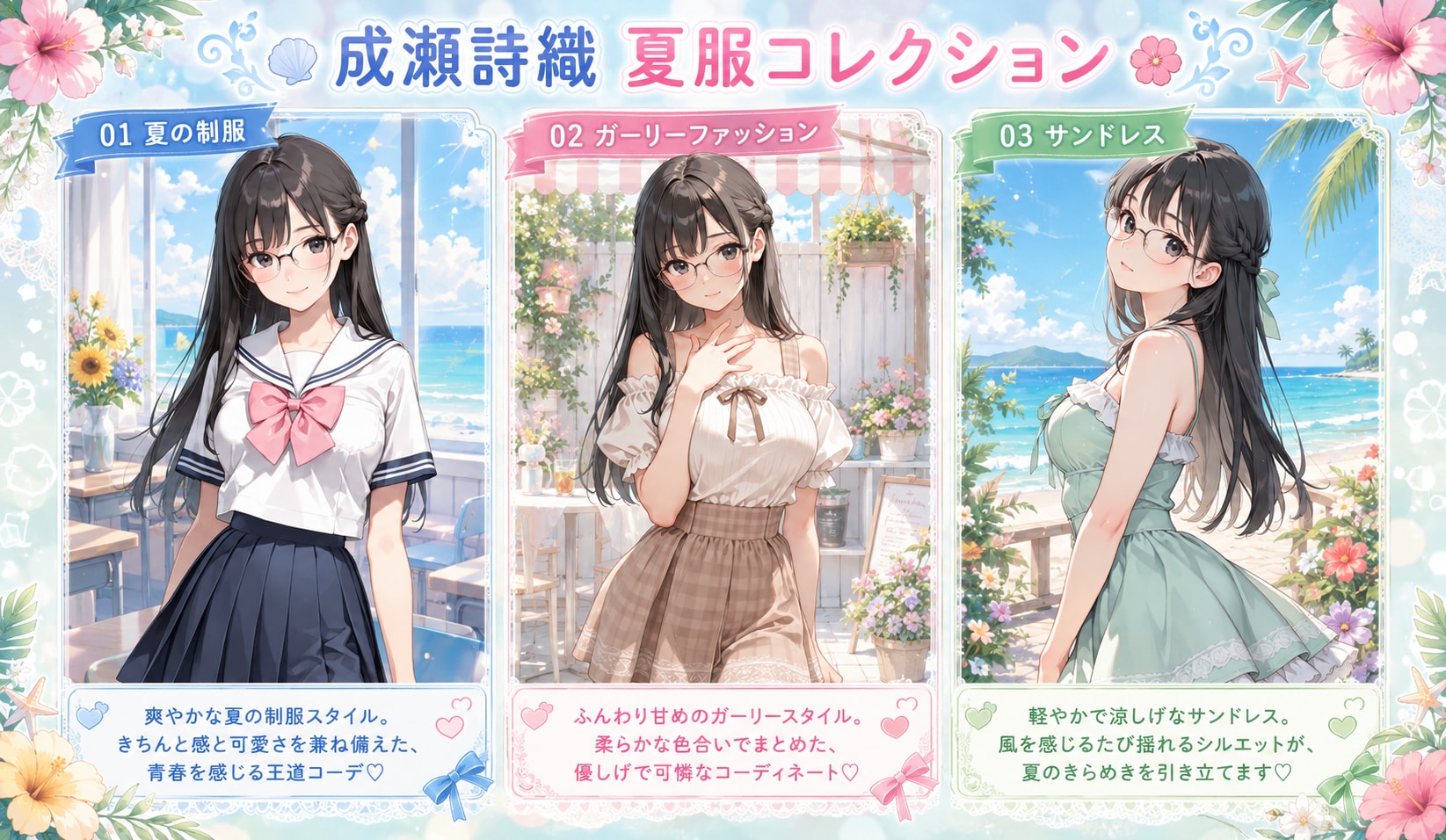 詩織ちゃん、夏服コレクション