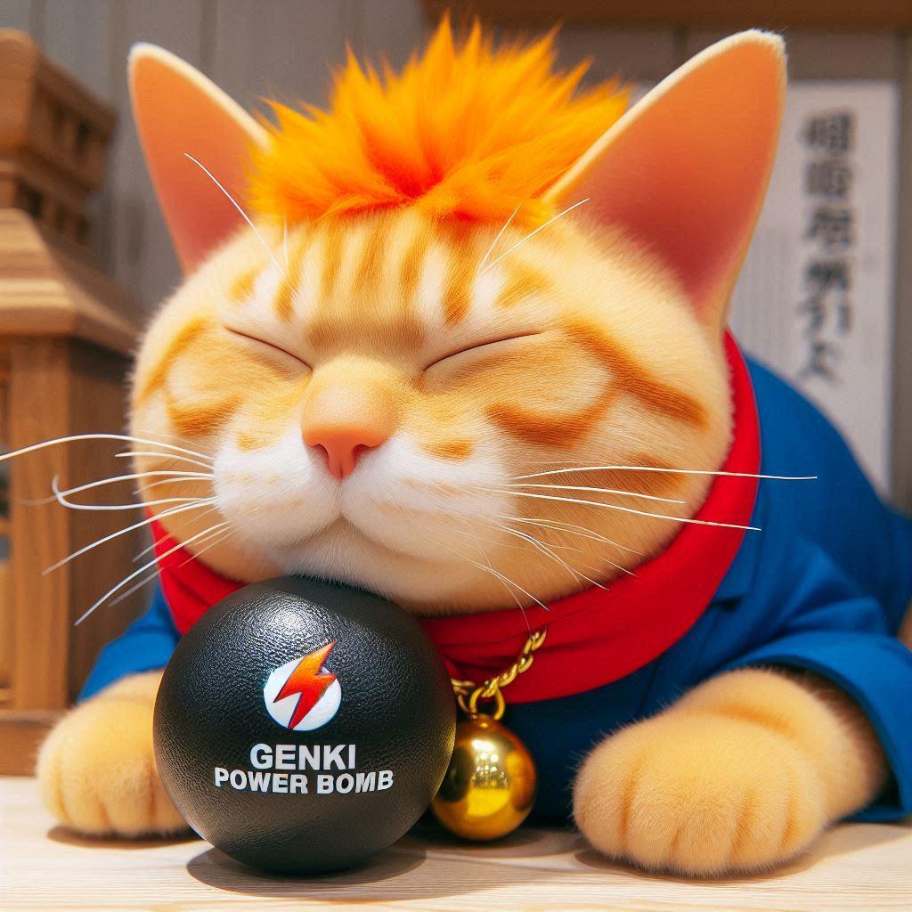 ゲンキ力爆弾と猫 | の人気AIイラスト・グラビア