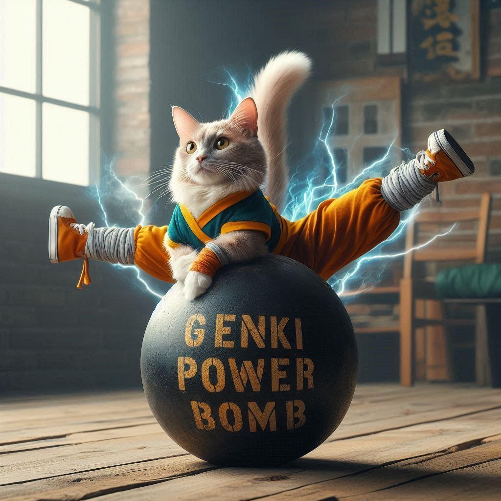 ゲンキ力爆弾と猫