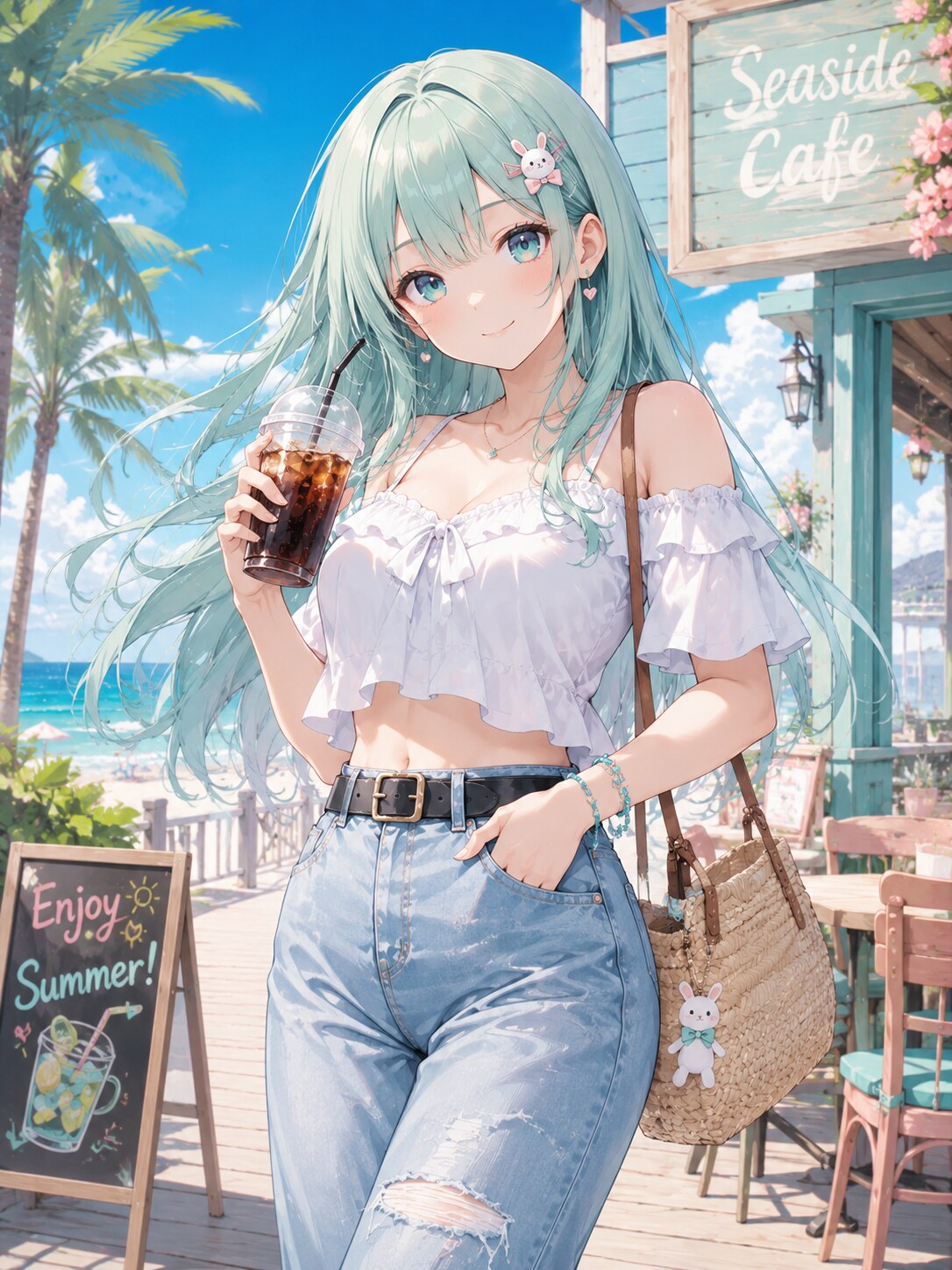 初香ちゃんの夏のパンツスタイルファッション | の人気AIイラスト・グラビア