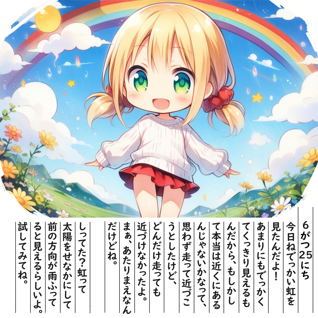 【絵日記】でっかい虹です