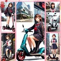 セーラー服と電動キックボード　コラージュ 3枚目
