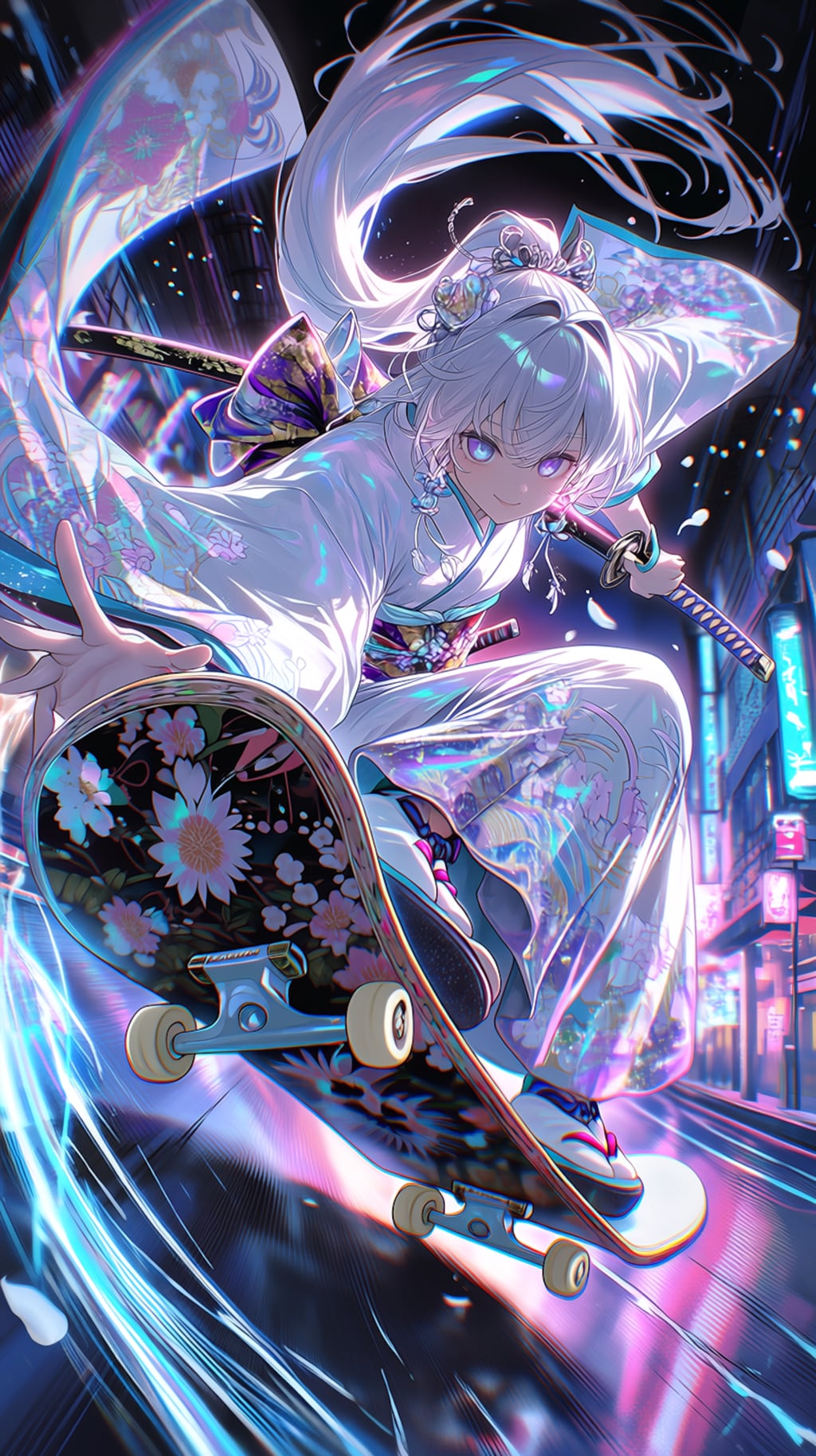 Neon Blossom Skater 「ネオン街に咲く花」