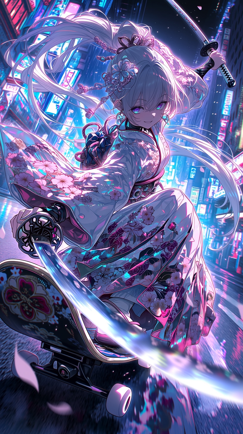Neon Blossom Skater 「ネオン街に咲く花」