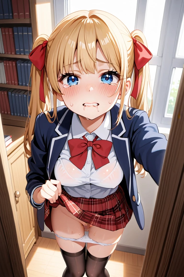 パンツ下げてよだれ垂らすツインテールJK