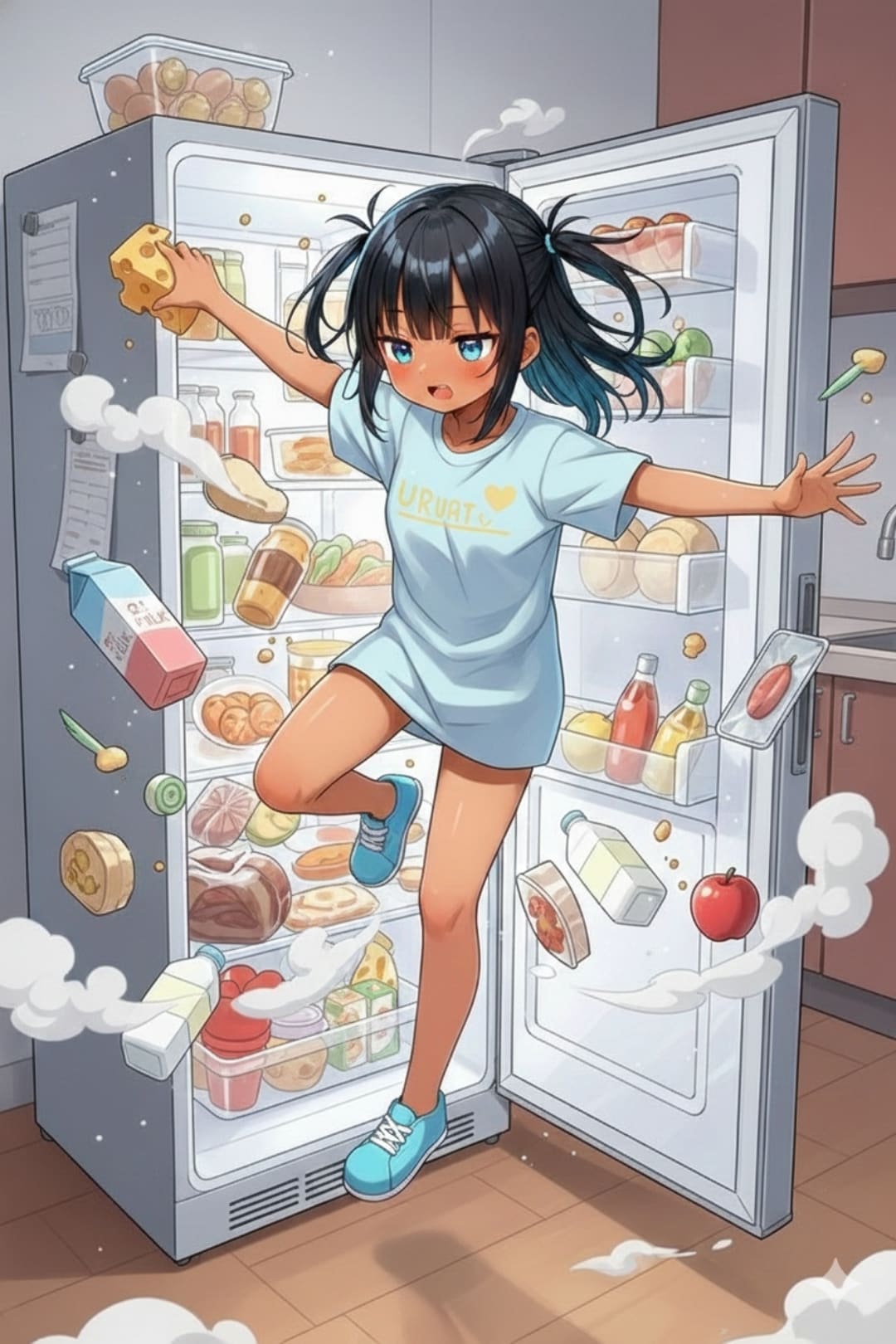 【こなつちゃん】冷蔵庫から出てきた！こなつちゃん | の人気AIイラスト・グラビア