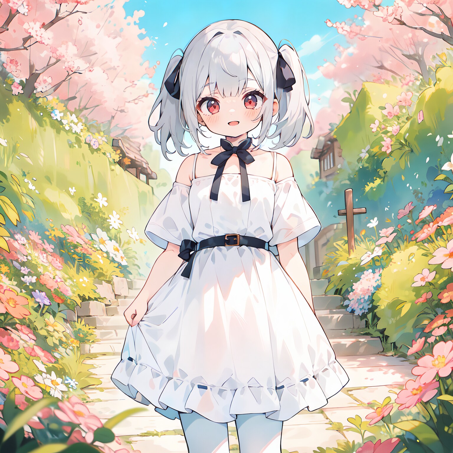 銀髪ツインテちゃん