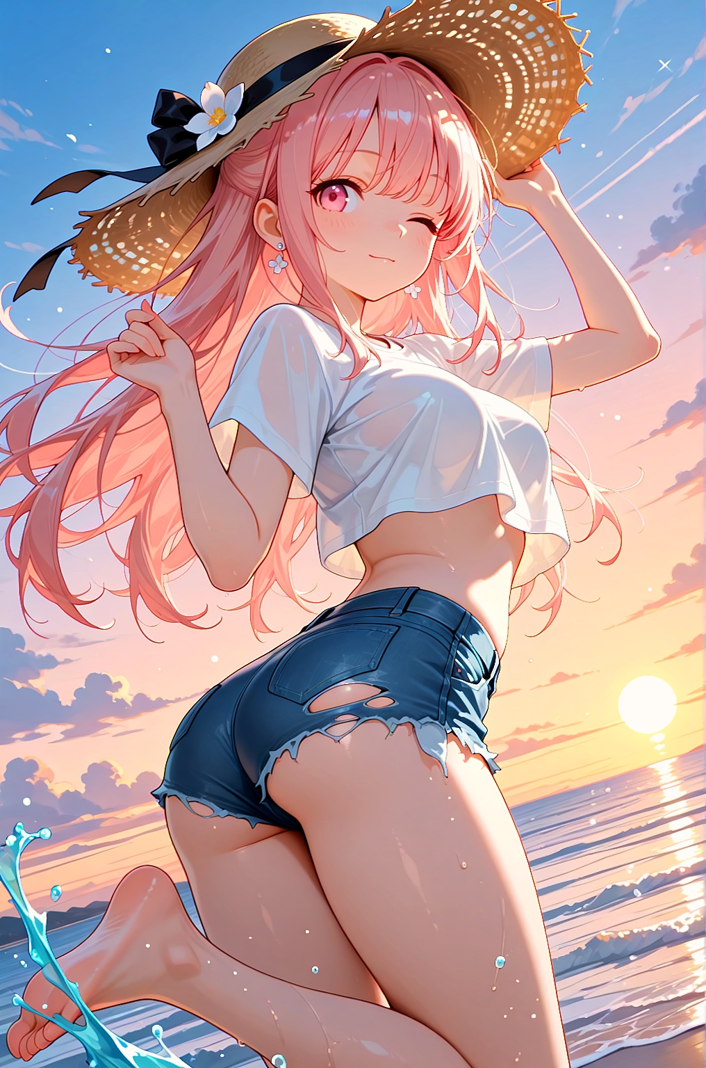 砂浜にて