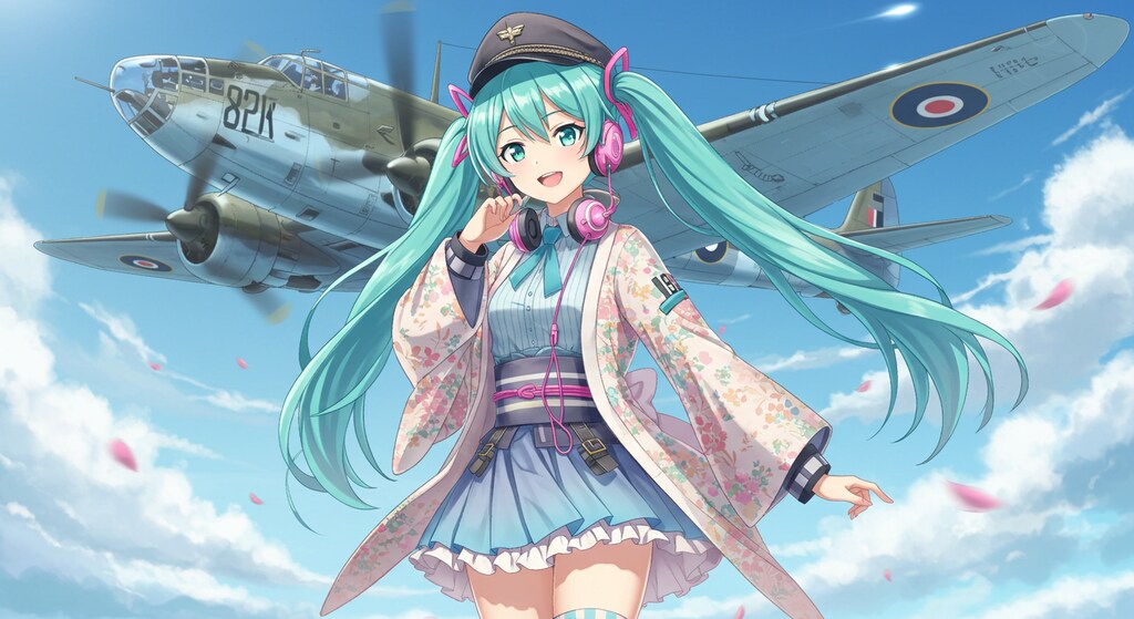 初音ミクと軍用機