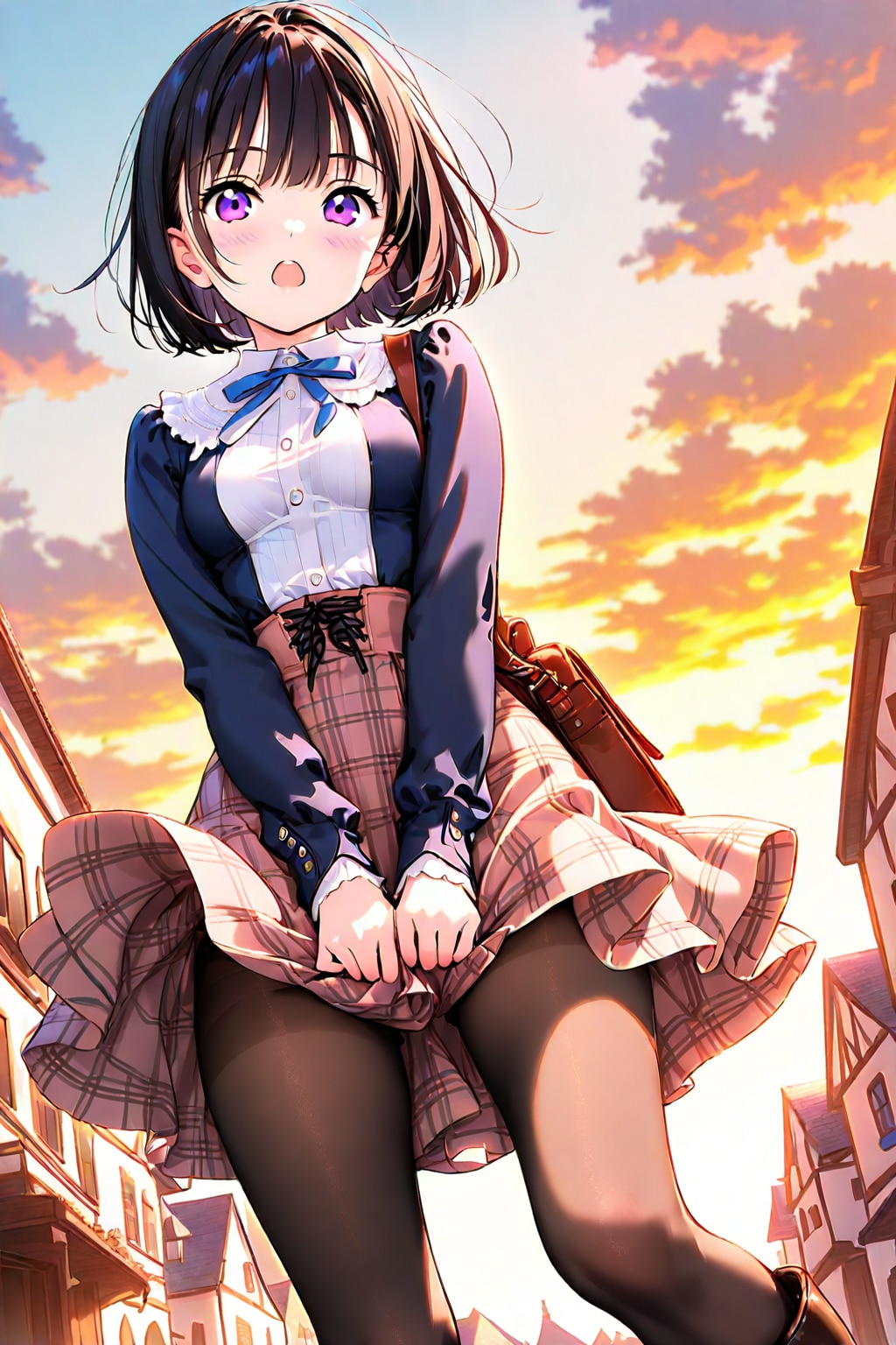 うわぁ～❤️危ない危ない❤️今日は風が強いから気おつけなきゃ❤️