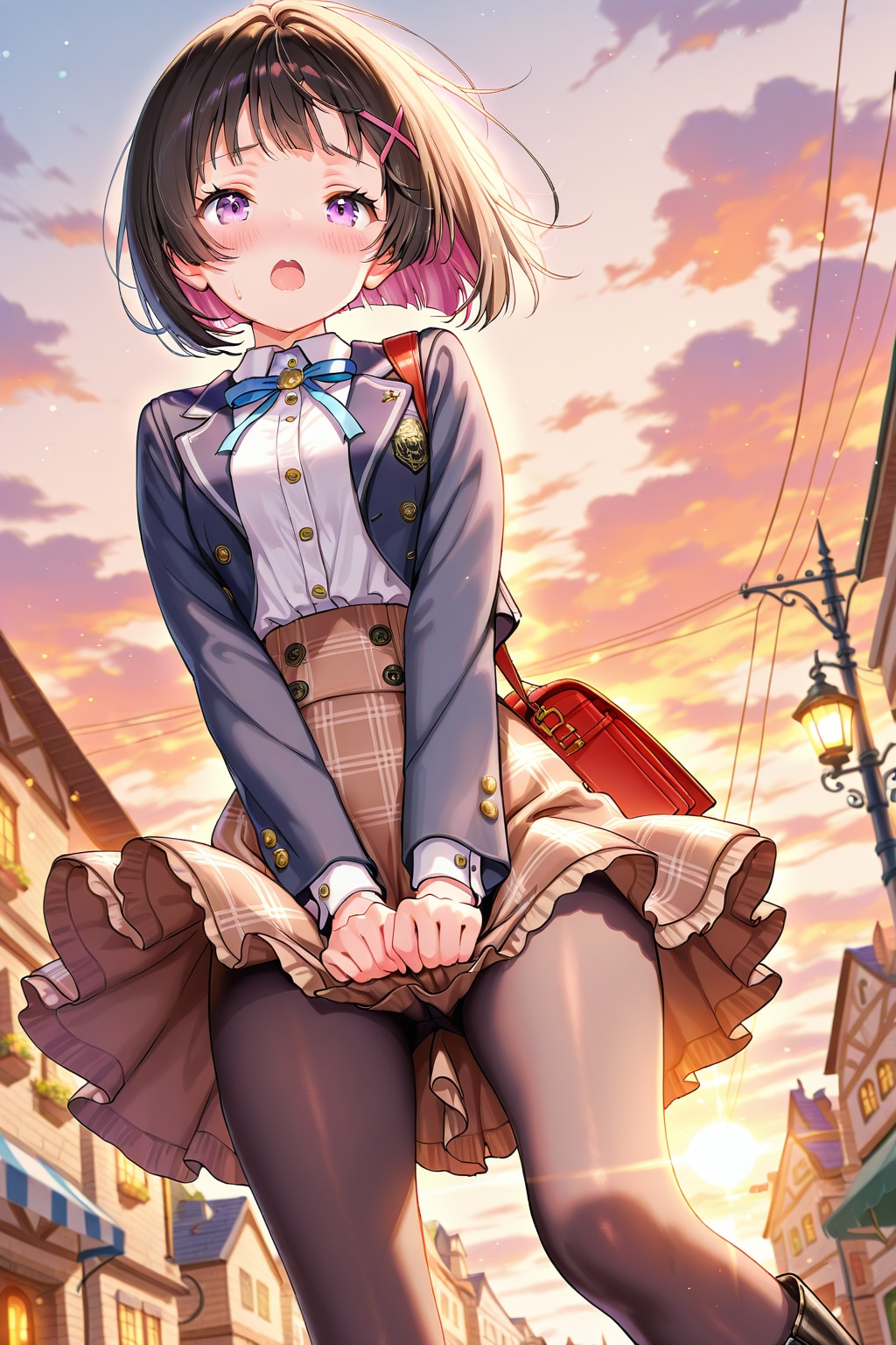 うわぁ～❤️危ない危ない❤️今日は風が強いから気おつけなきゃ❤️ | の人気AIイラスト・グラビア