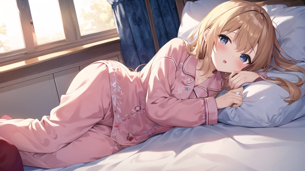 ピンクパジャマの少女