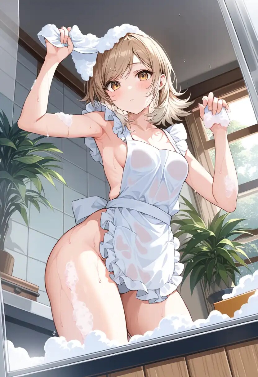 お掃除中②
