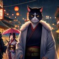 サイバーシティの猫侍 2枚目