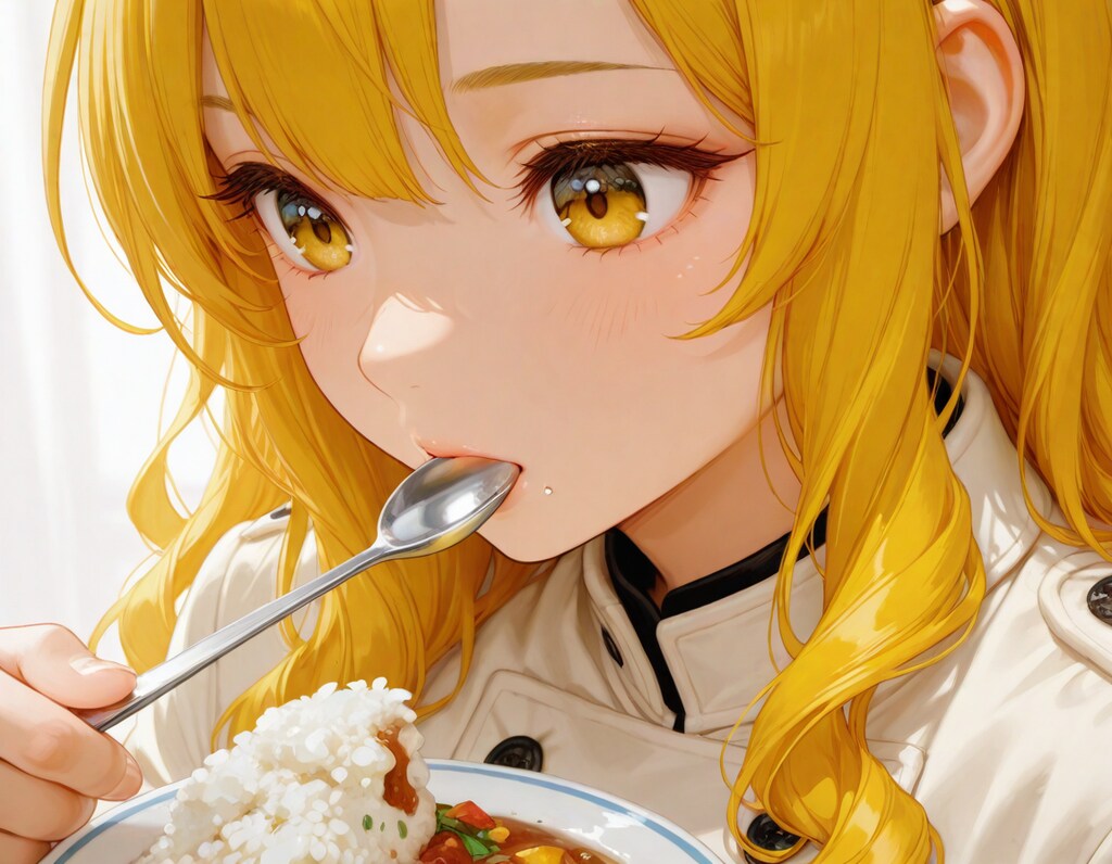 白コートでカレー