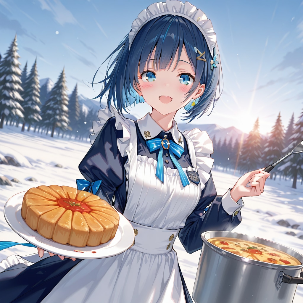 お祭りだいっぱい食べて雪原で　弾 | の人気AIイラスト・グラビア