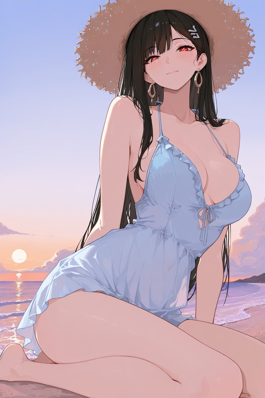 夕暮れの砂浜