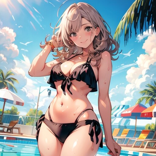 フリル黒ビキニさん