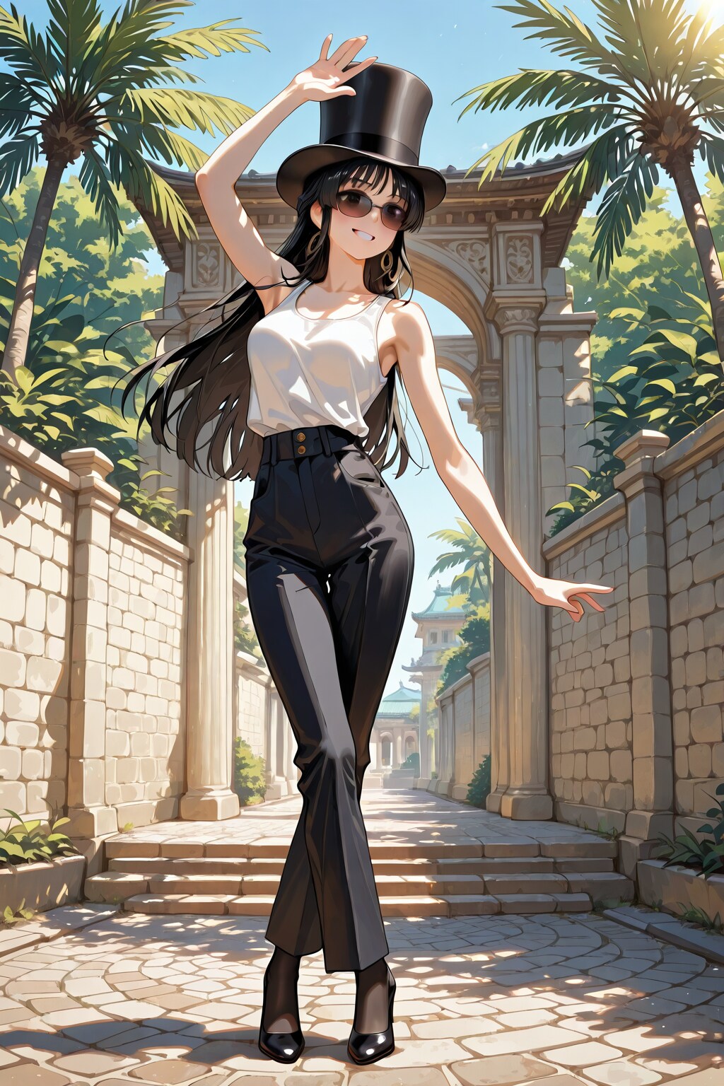 かっこかわいいダンサー白鳥英美梨の昇龍皇城サングラス公演