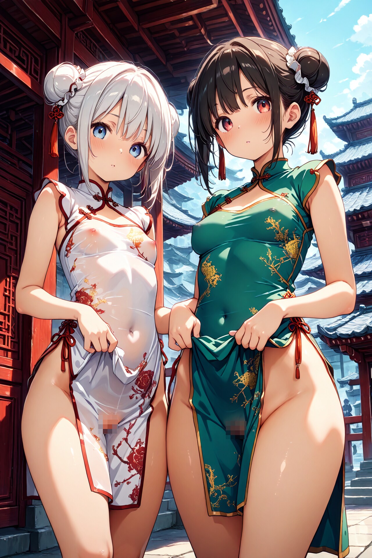 ノーパンチャイナ姉妹(4)