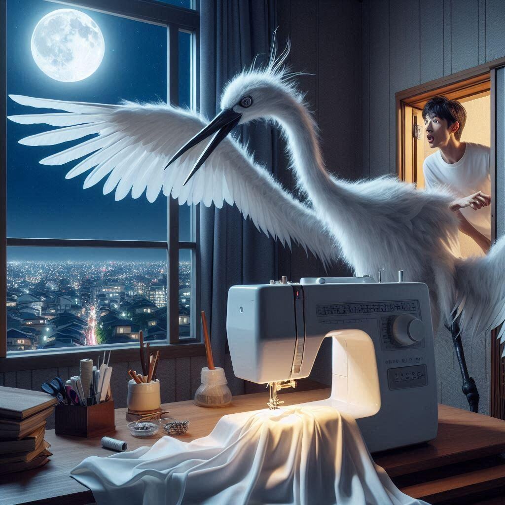 助けた鶴が恩返しに来た