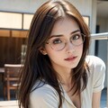 ショートヘア眼鏡美女 3枚目