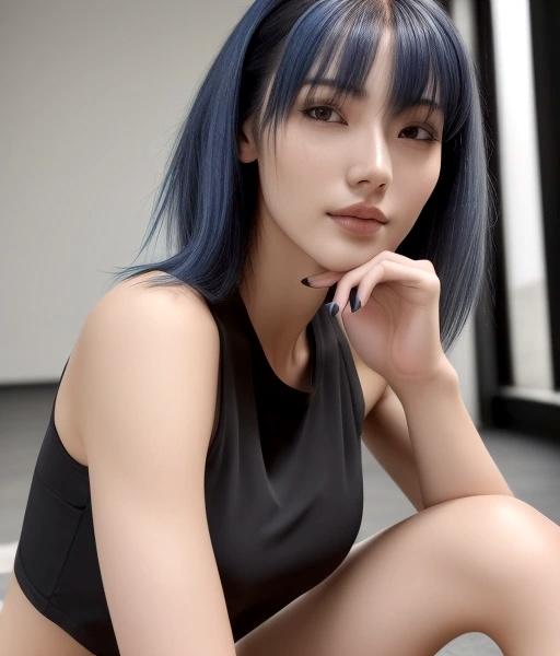 青髪美人