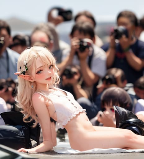 裸でプール