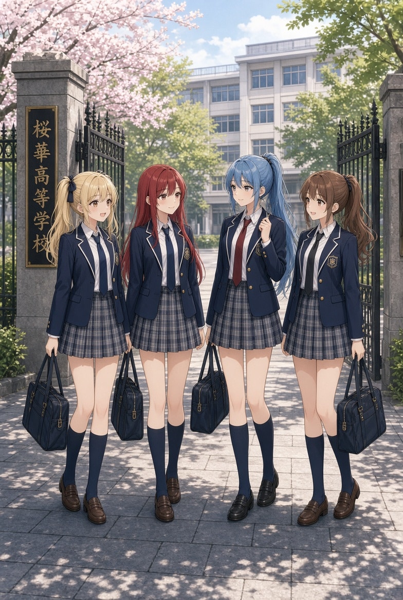 （Grok）ギャルゲーヒロインみたいなの　制服編 | の人気AIイラスト・グラビア