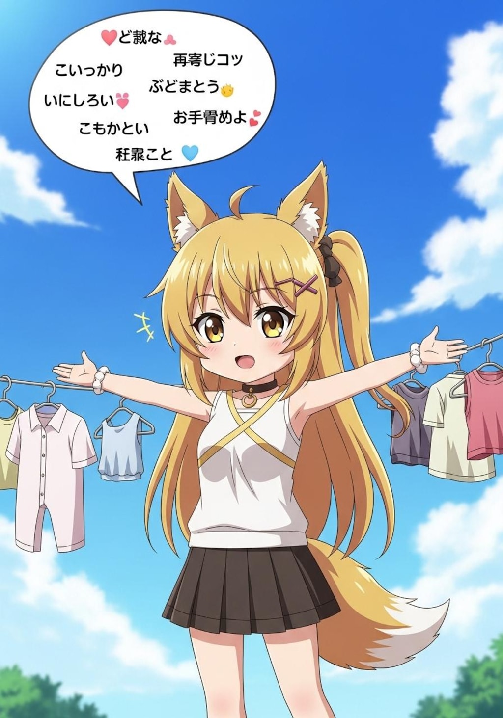 天気がいいのでべとべとになった喋るミラさんを干してみた