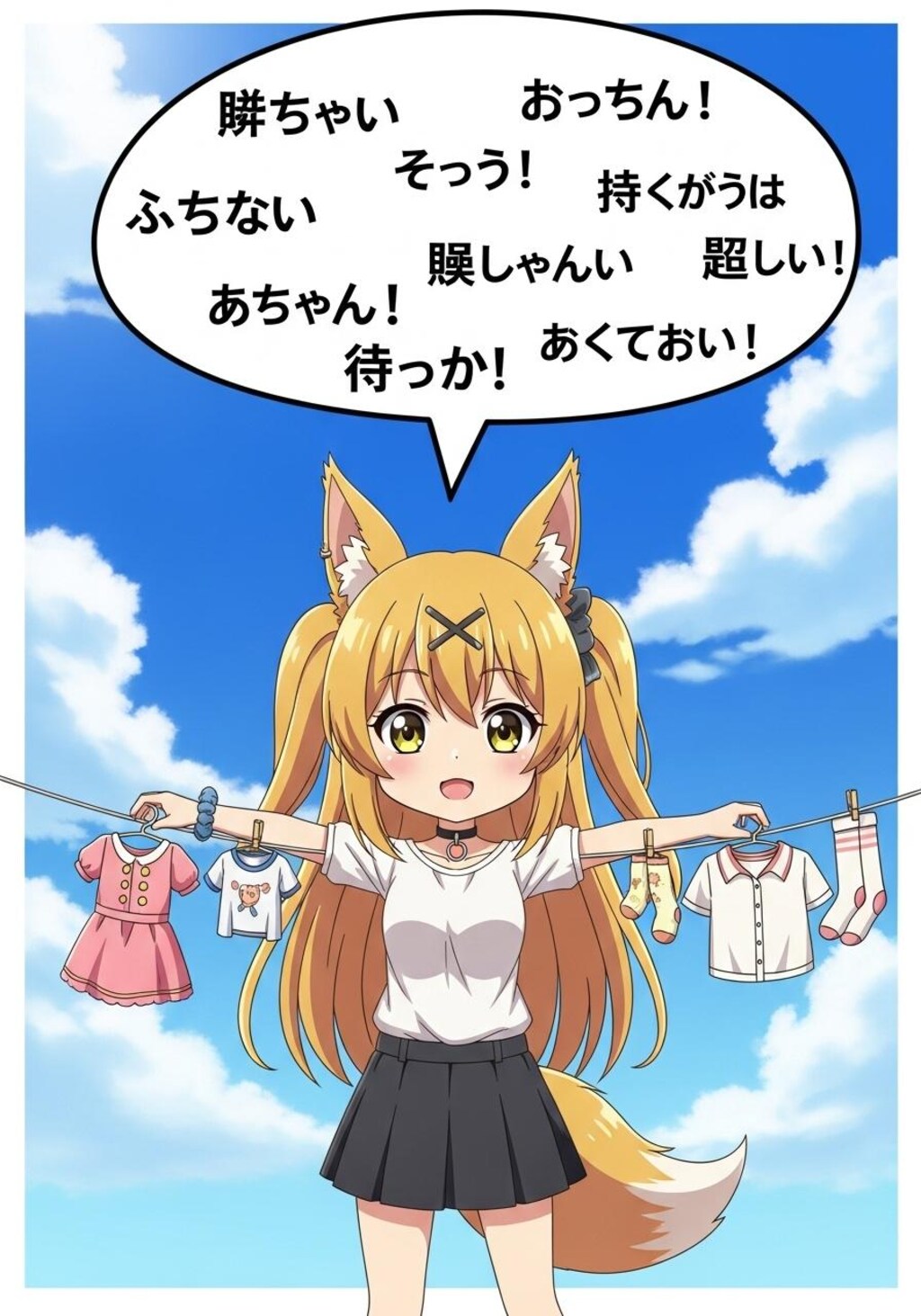 天気がいいのでべとべとになった喋るミラさんを干してみた